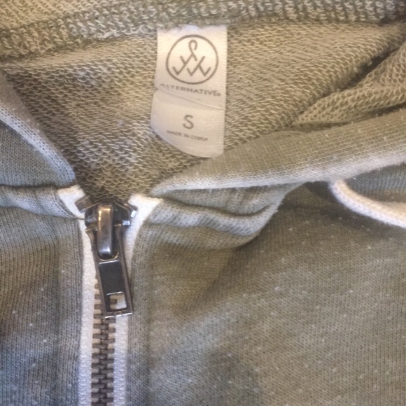 Distressed  Hoodie Olive - Picture 2 of 3